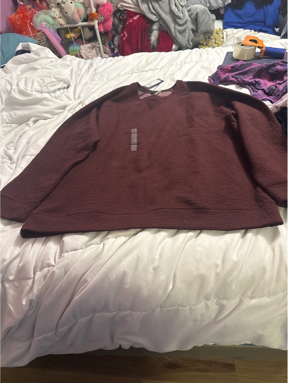 RECHARGE Lunar Crew Burgundy Pullover Sweatshirt XXL